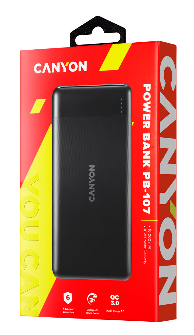 CANYON PB-107 Quick Charge Power Bank baterija 10000mAh punjač mobilnih telefona - pogled 5
