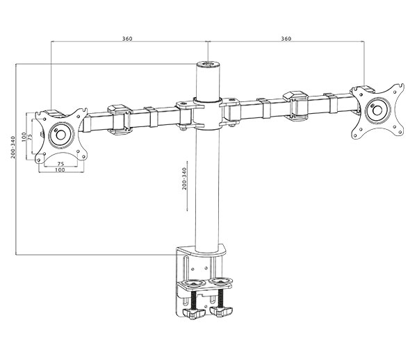 Stoni nosač za dva monitora IIYAMA DS1002C-B1 - pogled 5