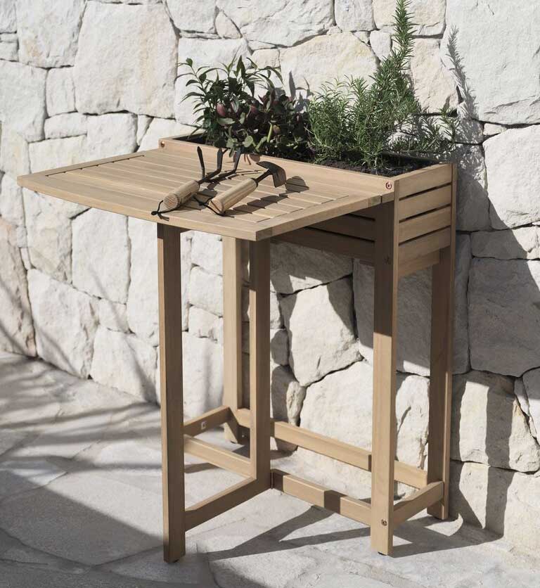 Balkonski sklopivi sto sa žardinjerom za cveće - pogled 5
