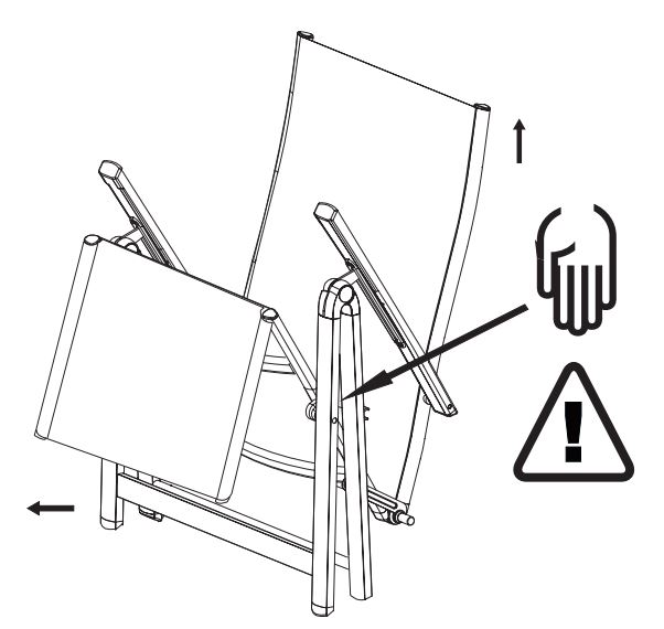 Sklopiva stolica sa podesivim položajima sedenja - pogled 5