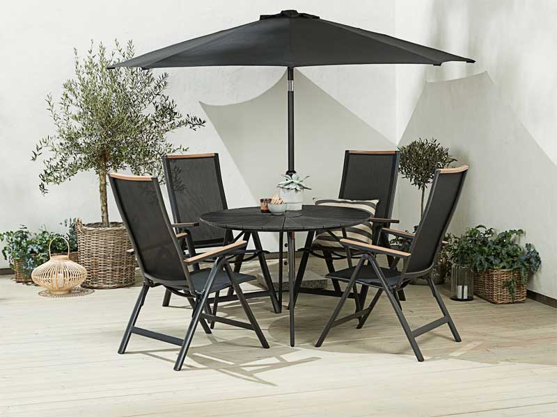 Baštenski Sto Stella 110cm Crna - pogled 5