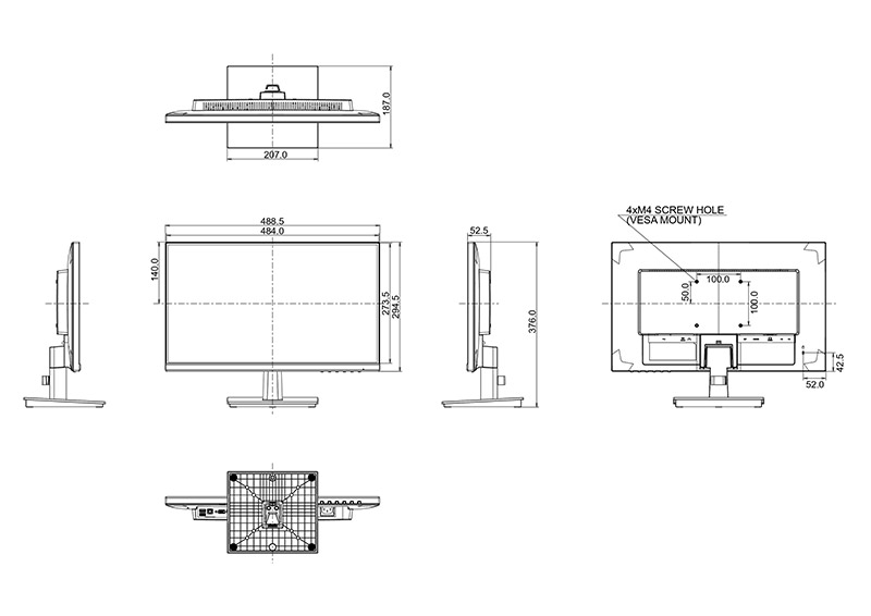 IIYAMA monitor sa zvučnicima ProLite XU2294HSU-B1 21.5 in HDMI VGA DP - pogled 5