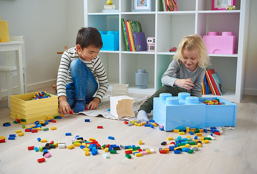 Kutija za odlaganje sa poklopcem LEGO® Kocka 8  50x25x18cm svetloroze 4004 - pogled 5