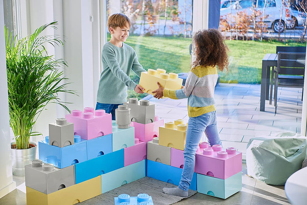 Kutija za odlaganje sa poklopcem LEGO® Kocka 8  50x25x18cm tamnosiva 4004 - pogled 5