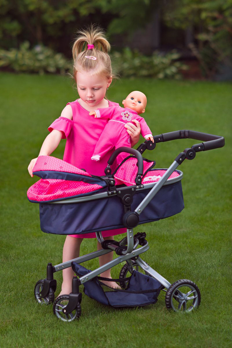WOODY Multifunkcionalna kolica za lutke sa nosiljkom Chichi Cats 91518 - pogled 5