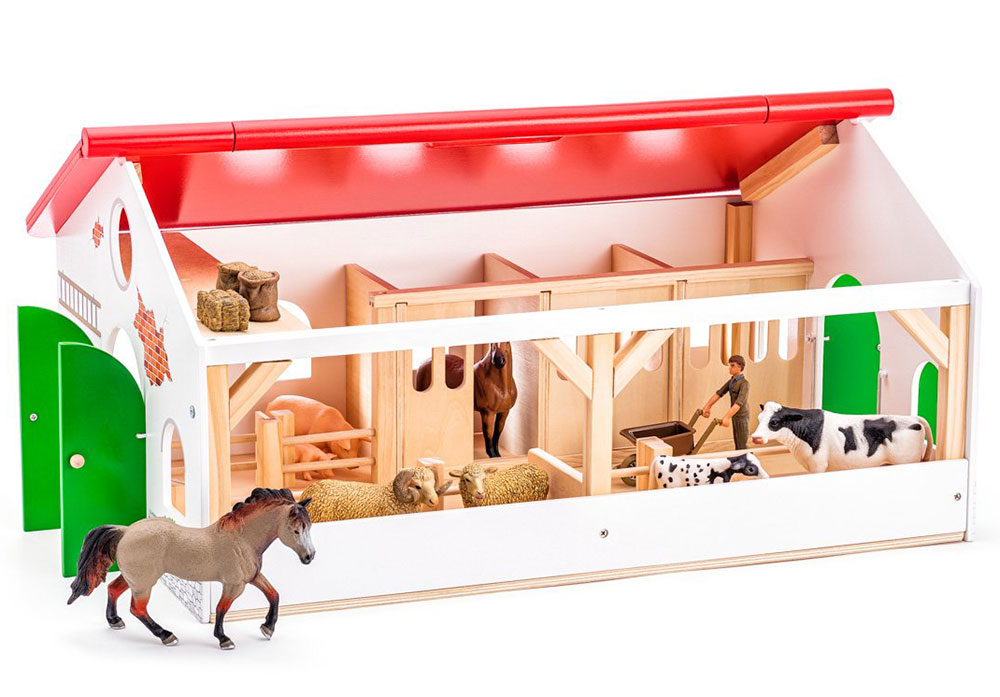 WOODY Igračka Velika drvena štala Brunn 90788 - pogled 5