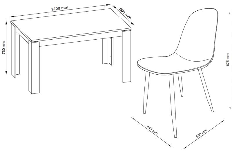 Trpezarijska garnitura Lysenne - pogled 5