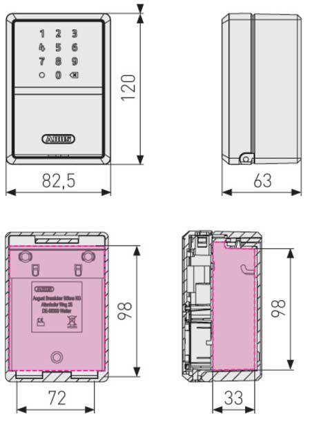 Smart sigurnosni zidni sandučić BlueTooth Abus KeyGarage-BT - pogled 5