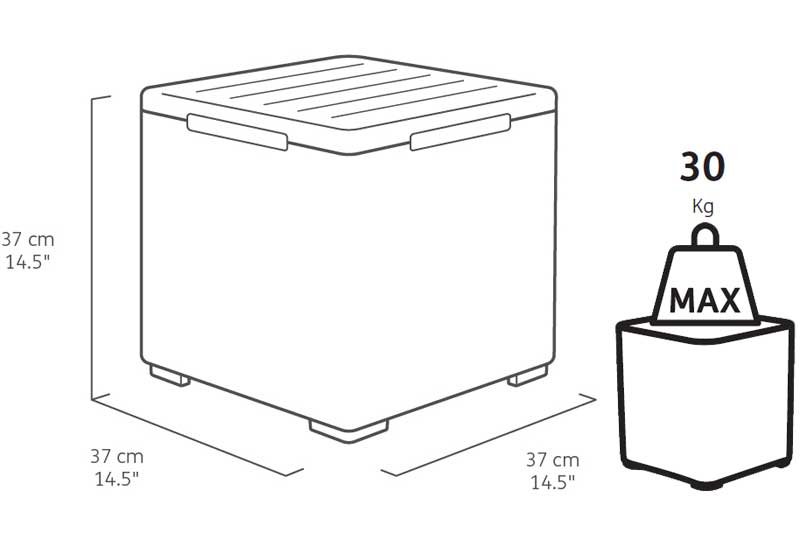 Baštenska kutija za odlaganje sa funkcijom stočića Keter Vigo Grafit - pogled 5