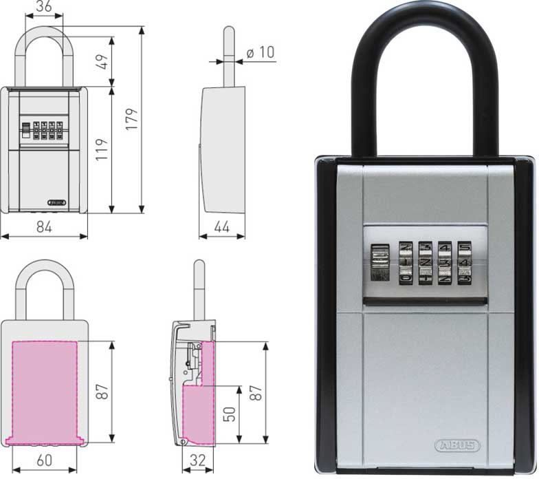 Prenosni sigurnosni sandučić sa šifrom za zaključavanje Abus KeyGarage 797 - pogled 5