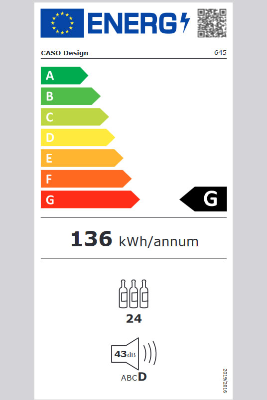 Rashladna vitrina sa dve temperaturne zone Caso WineComfort 24 black - pogled 5