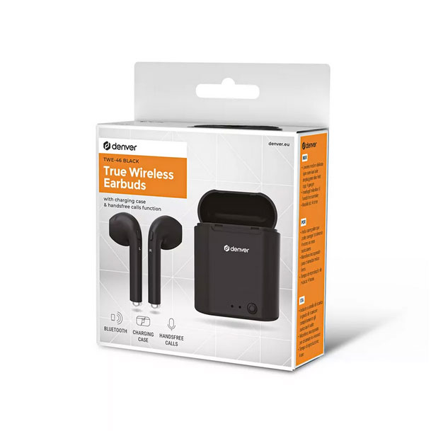 True Wireless Bluetooth Earbuds Denver TWE-46 Black - pogled 5