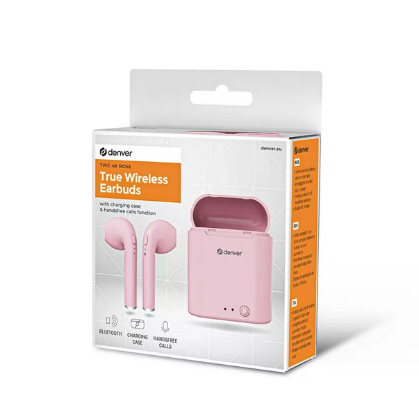 True Wireless Bluetooth Earbuds Denver TWE-46 Rose - pogled 5