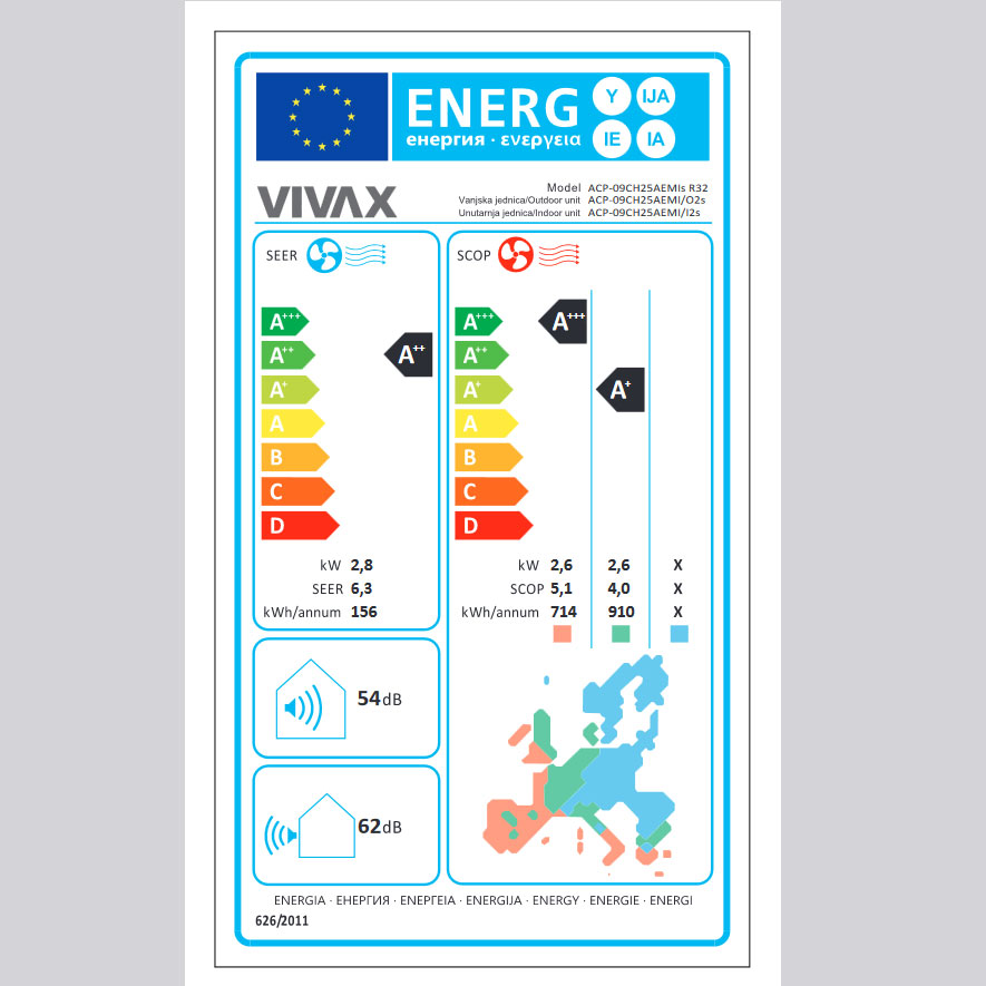 Vivax M design klima ACP-09CH25AEMIs R32 - pogled 5