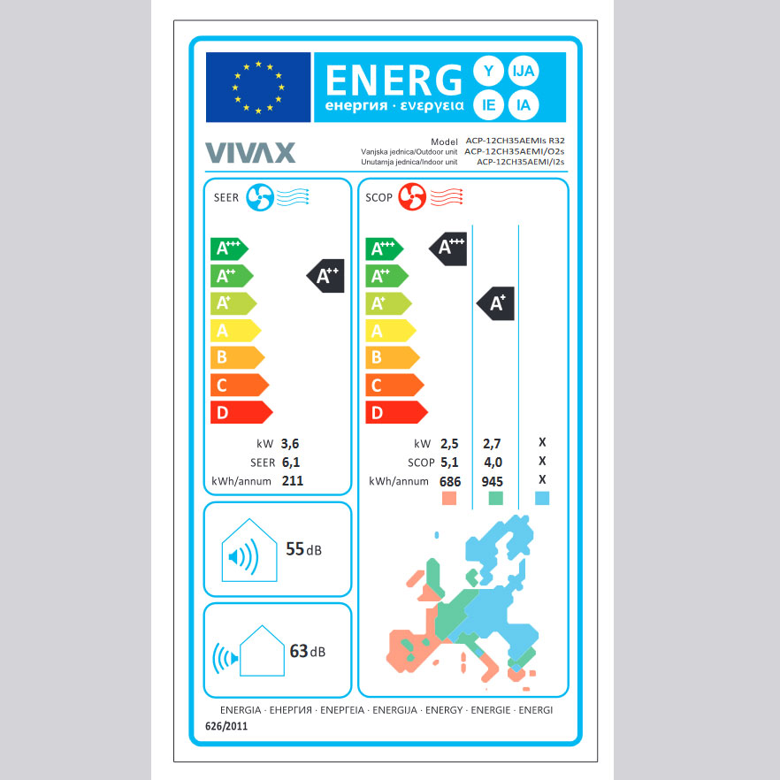 Vivax M design klima ACP-12CH35AEMIs R32 - pogled 5