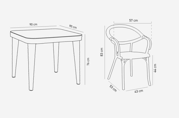 Tilia Garnitura za baštu ili terasu Flash-R + Osaka 90 Black - pogled 5