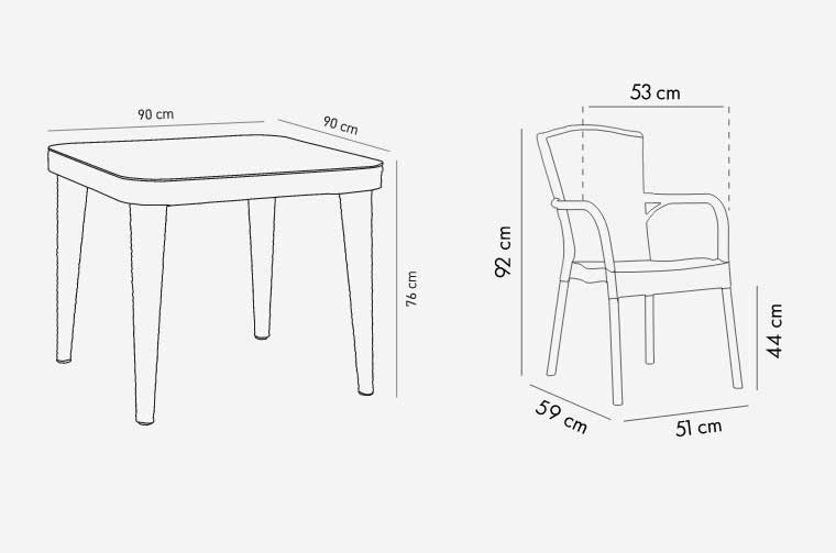 Tilia Garnitura za baštu ili terasu Royal + Osaka 90 Black - pogled 5