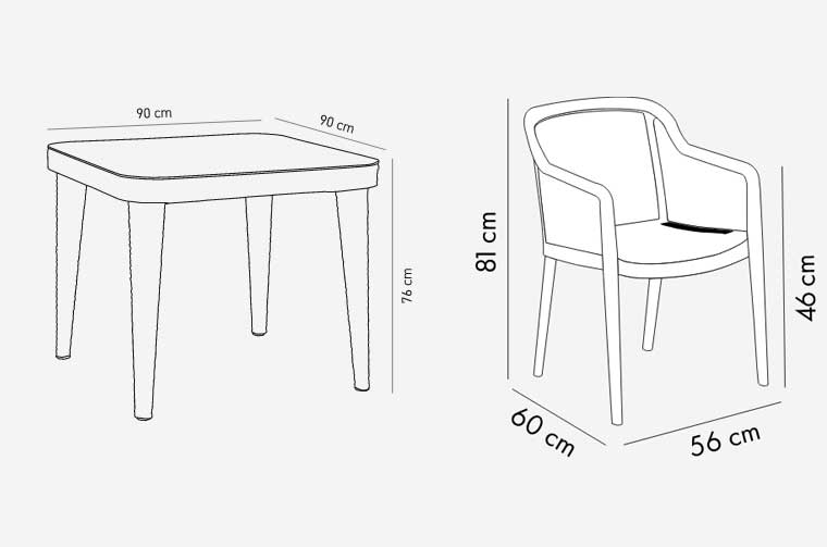 Tilia Garnitura za baštu ili terasu Octa + Osaka 90 Brown - pogled 5