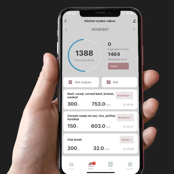 Aeno KS1S analitička kuhinjska vaga 8kg sa Bluetooth tehnologijom - pogled 5