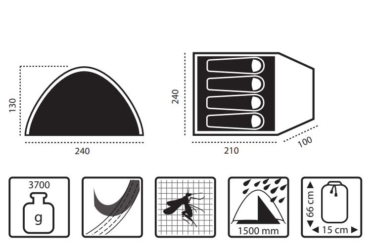 Šator za četiri osobe Fyerd - pogled 5