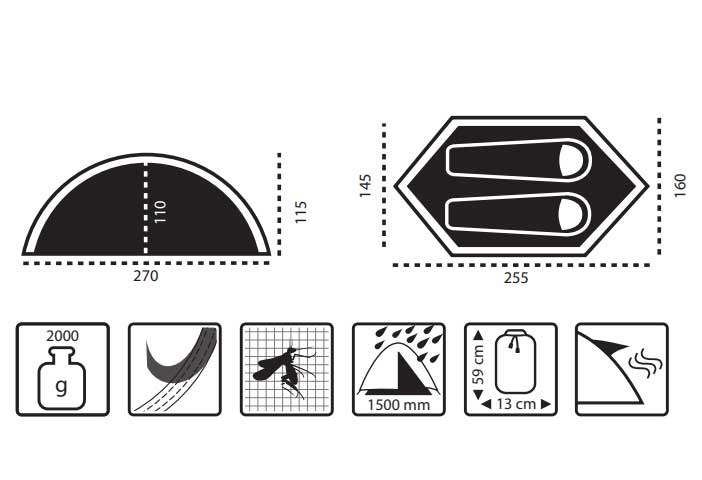 Šator za dve osobe Melkhen - pogled 5