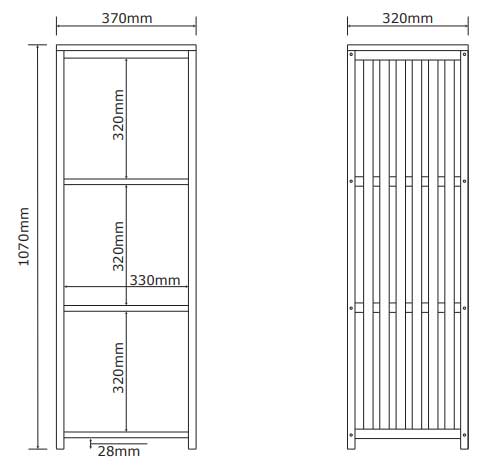 Dekorativna polica od bambusa 37x107x32cm - pogled 5
