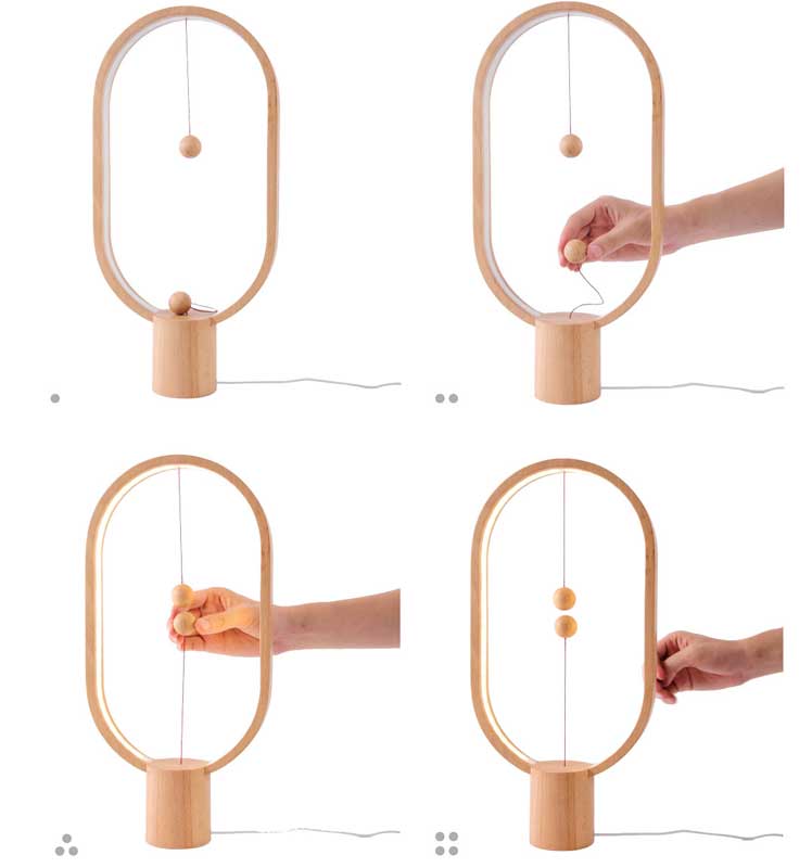 Stona LED lampa sa visećim magnetnim prekidačem Heng Balance Red - pogled 5