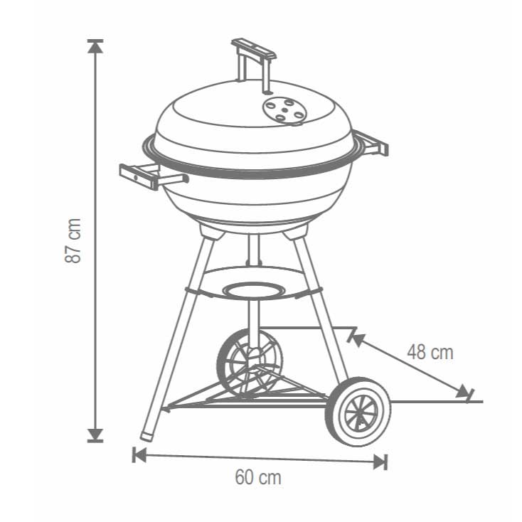 Roštilj na ćumur sa poklopcem GR02 - pogled 5