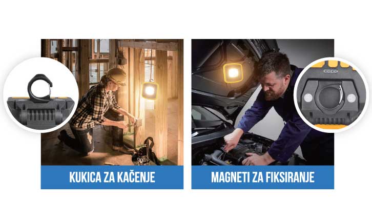 Punjivi LED reflektor sa kukom za kačenje i magnetima za fiksiranje 20W - pogled 5