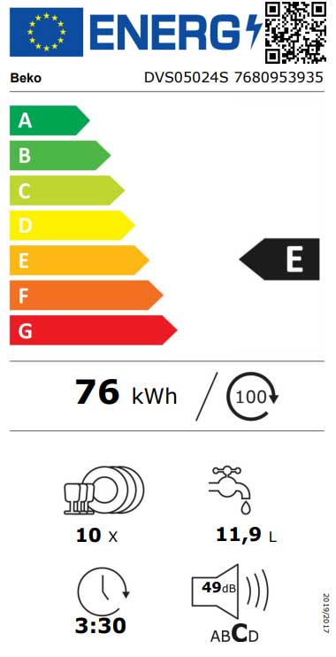 Beko Mašina za pranje sudova 10 kompleta DVS 05024 S - pogled 5