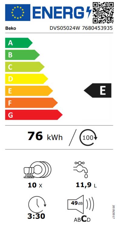 Beko Mašina za pranje sudova 10 kompleta DVS 05024 W - pogled 5