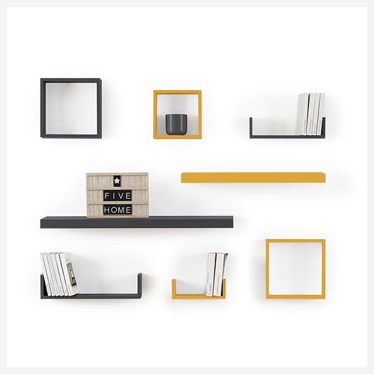 Five Zidna Polica 80x23,5x3,8cm Mdf/drvo Bela - pogled 5