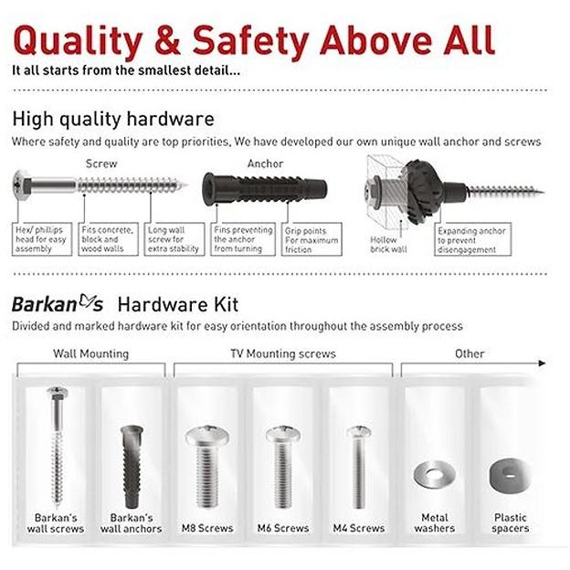 Barkan E304 zidni TV nosač od 13 do 58 inča - pogled 5