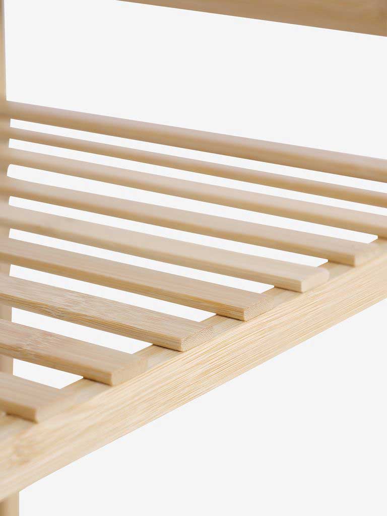 Drvena Polica Sa Točkićima Devt 3 Etaže Bambus - pogled 5