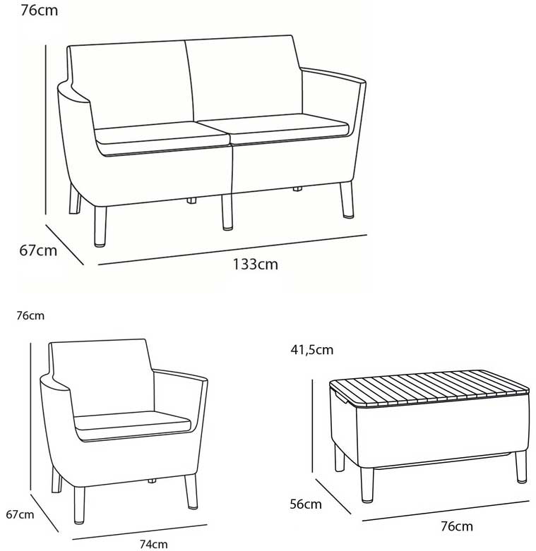 Baštenska garnitura Salemo Cappuccino - pogled 5