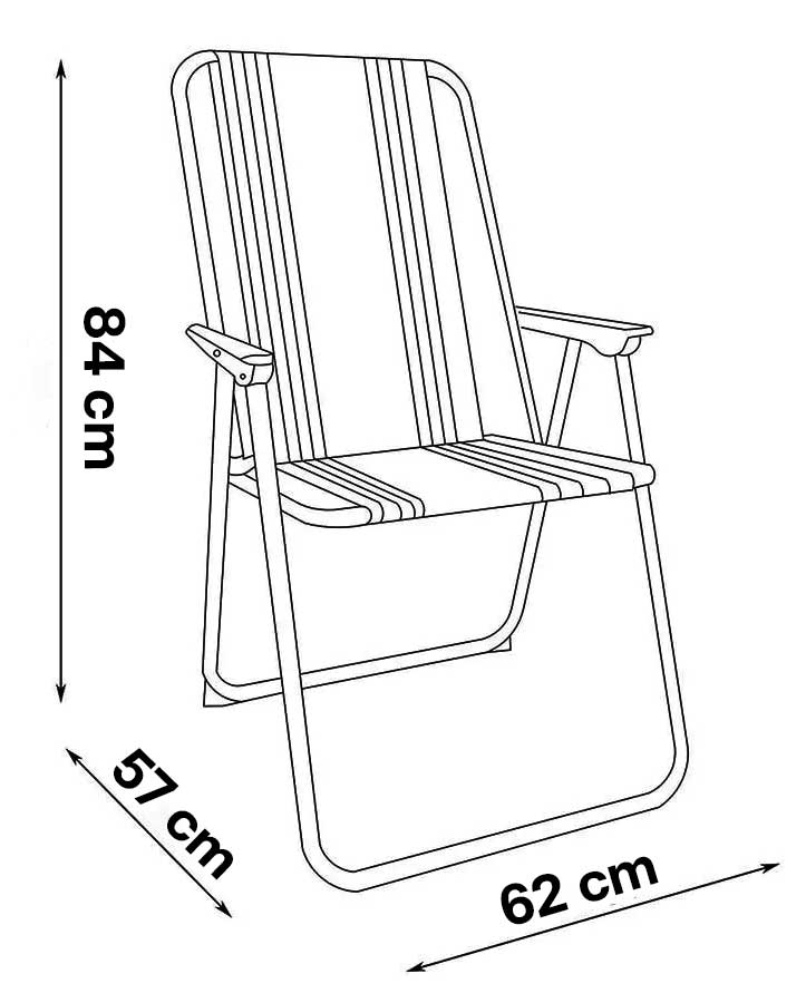 Sklopiva Stolica Za Plažu, Terasu ili Dvorište Berg Crna - pogled 5