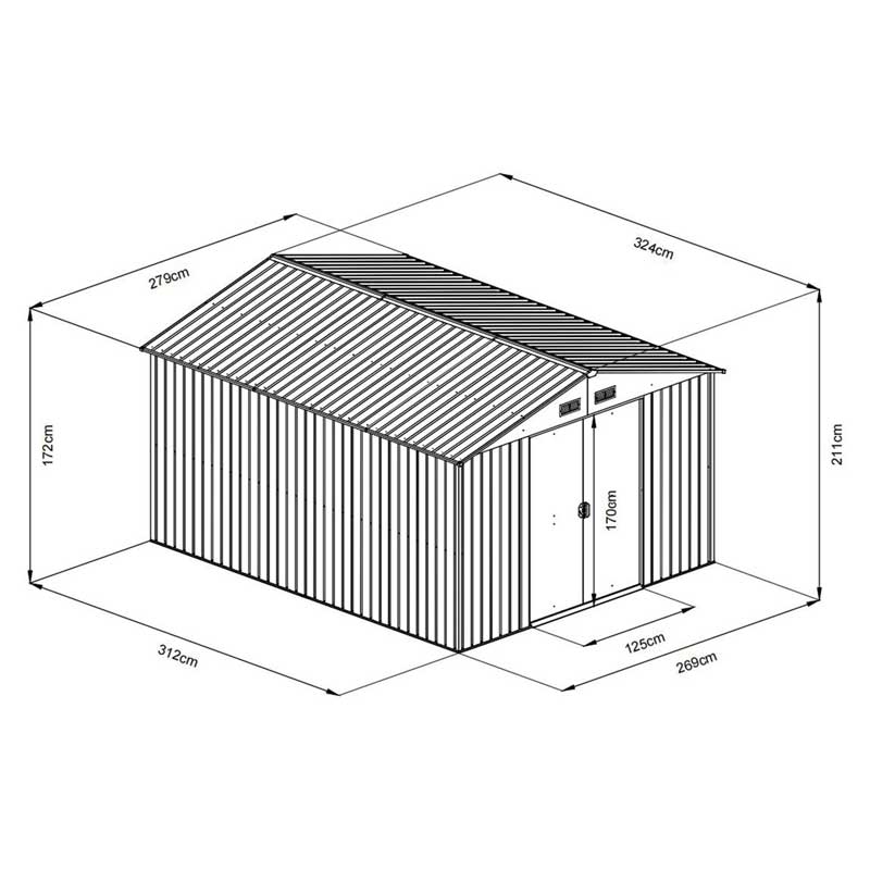 Pomoćna metalna baštenska kućica Šupa Fieldmann FZDO 1009 9kvm - pogled 5