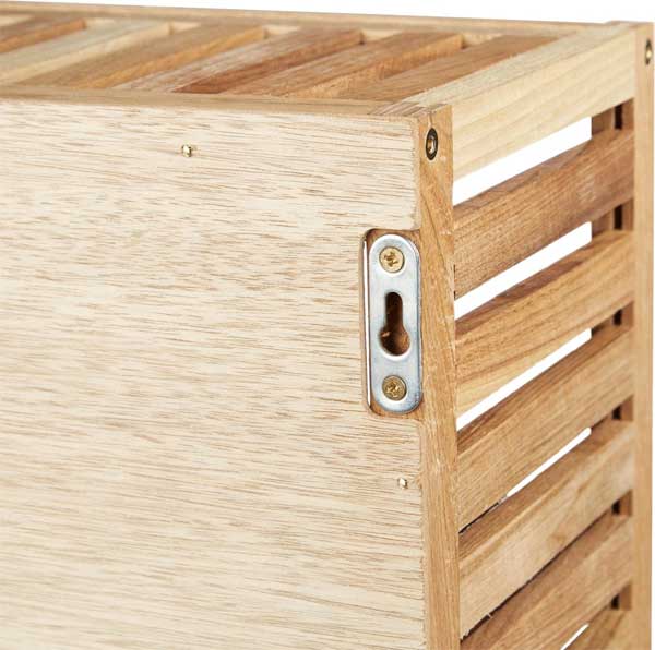 Zidna polica za kupatilo od orahovog drveta sa kliznim ogledalom Holly - pogled 5