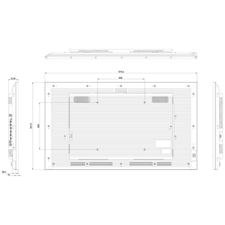 HISENSE 43 inča 43GM50D 4K UHD 500 nita Digital Signage Display - 18/7 Operation - pogled 5