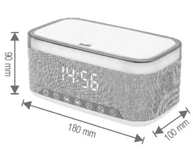 FM radio sat sa BT zvučnikom i beskontaktnim punjačem Home LTCR06 - pogled 5