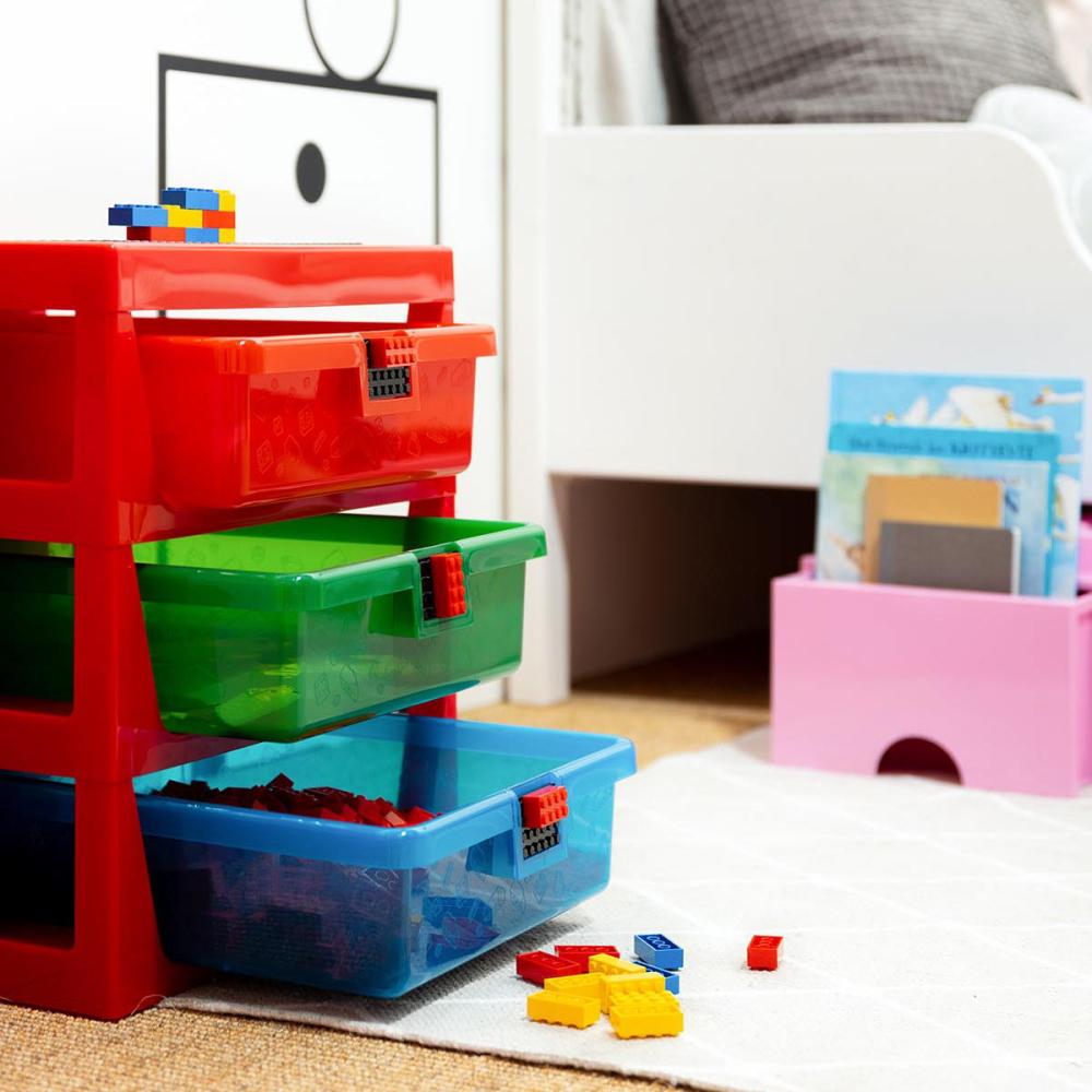 LEGO Lego Polica Sa 3 Fioke I Podlogom Za Gradnju - Crvena - pogled 5