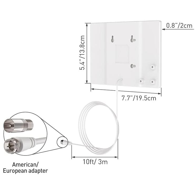 BARKAN AF40P.W Indoor HDTV Flat TV Antenna 65 km - pogled 5