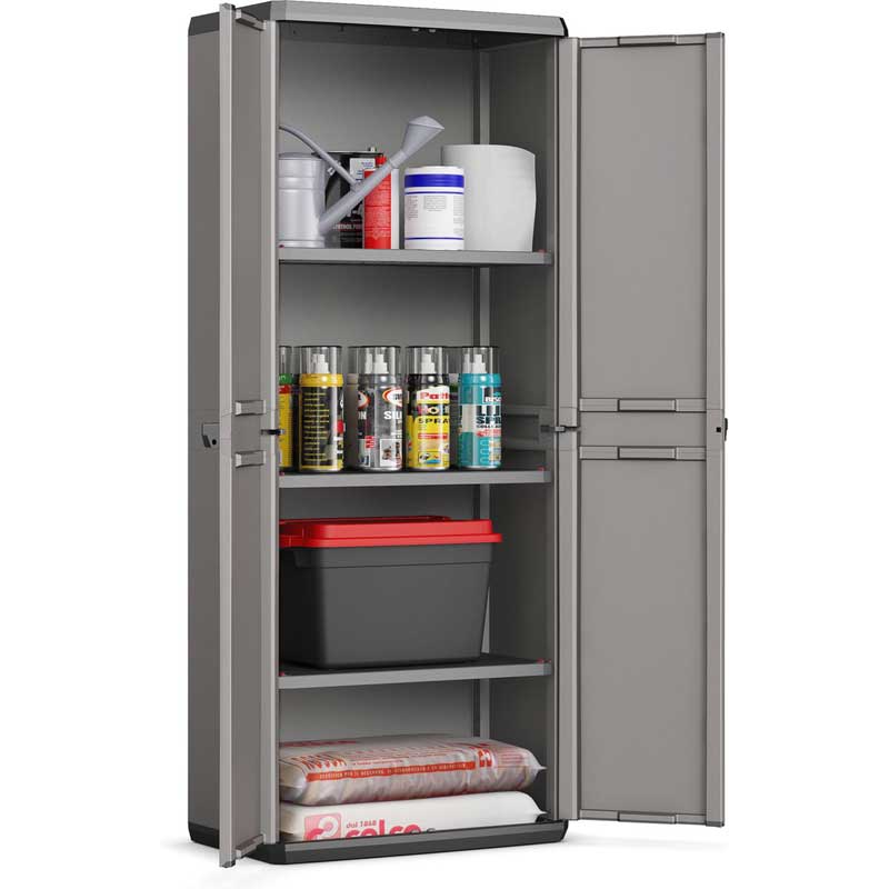 Čvrst i stabilan dvokrilni orman za terasu ili baštu Keter Piu High - pogled 5