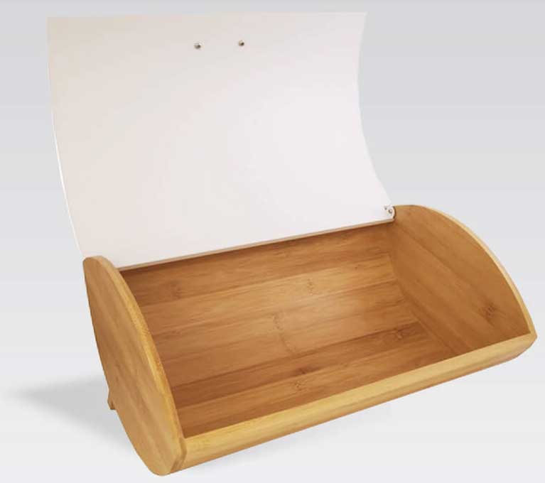 Maestro Drvena kutija za hleb sa metalnim poklopcem MR-1775-IVORY - pogled 5