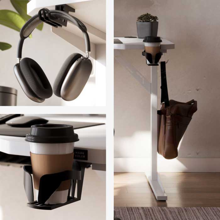 Radni Sto Sa Postoljem Za Monitor i USB Punjačem Mark Adler Leader 5.1 Beli - pogled 5