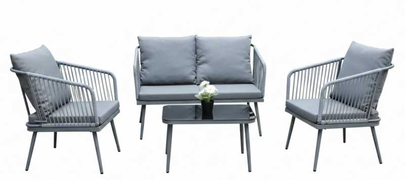 Baštenska garnitura sa dvosedom Dali Ratan Siva - pogled 5