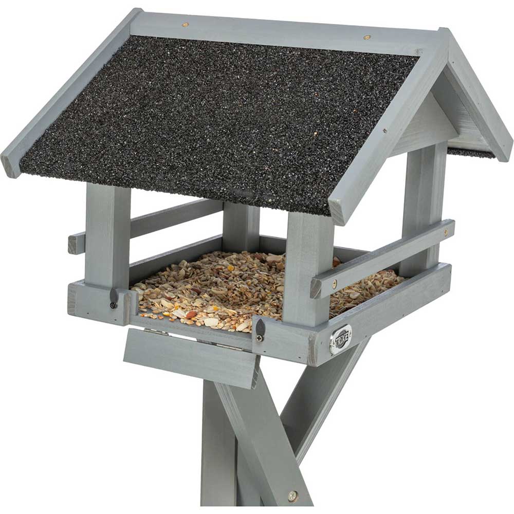 Hranilica za ptice na postolju 1.27m Drvena kućica siva Trixie 55815 - pogled 5