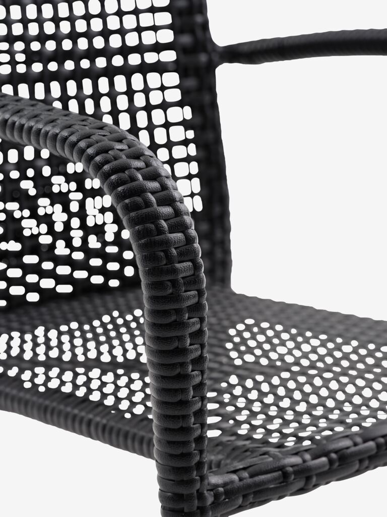 Set za terasu Bach - 2 Ratan Stolice i Stočić sa crnim staklom - pogled 5