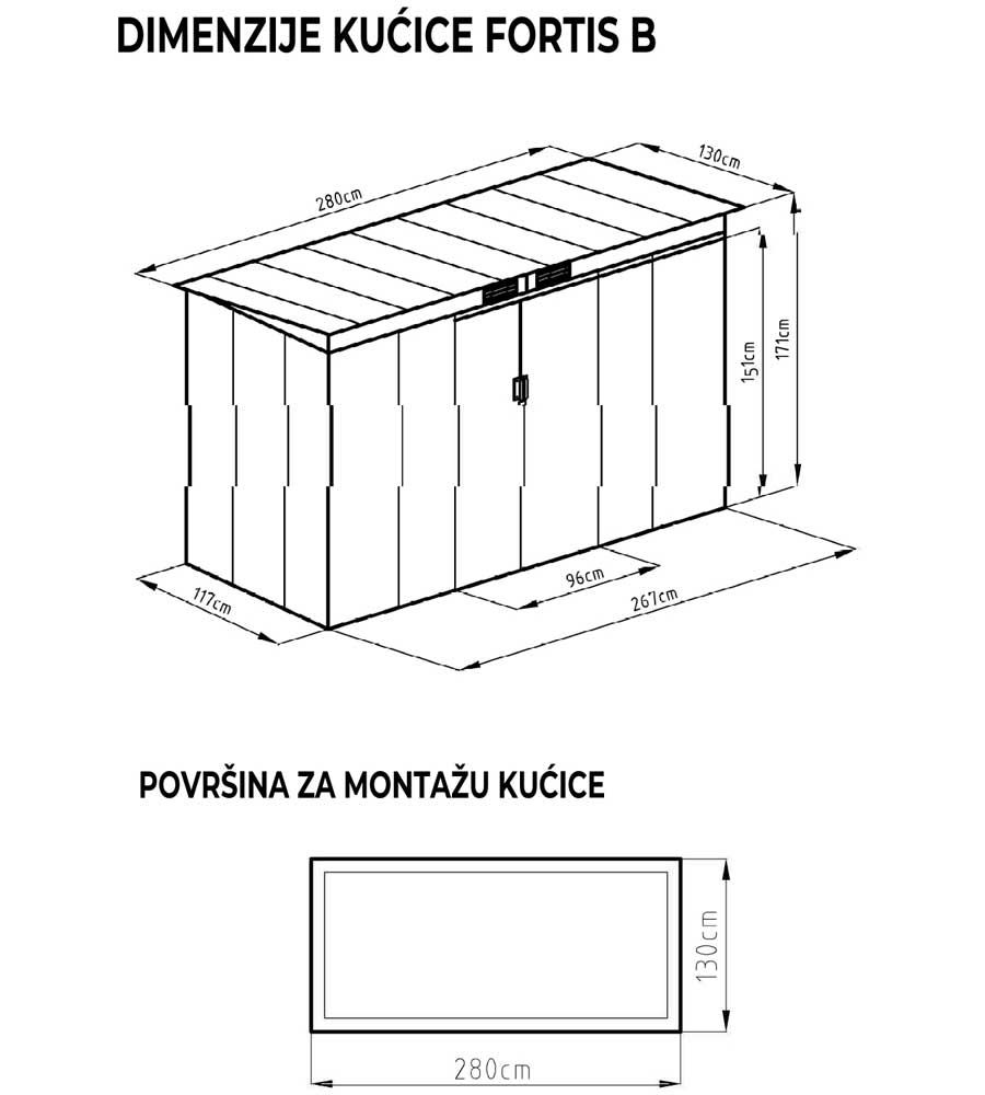 Pomoćna metalna baštenska kućica Fortis-B 3.6m² - pogled 5