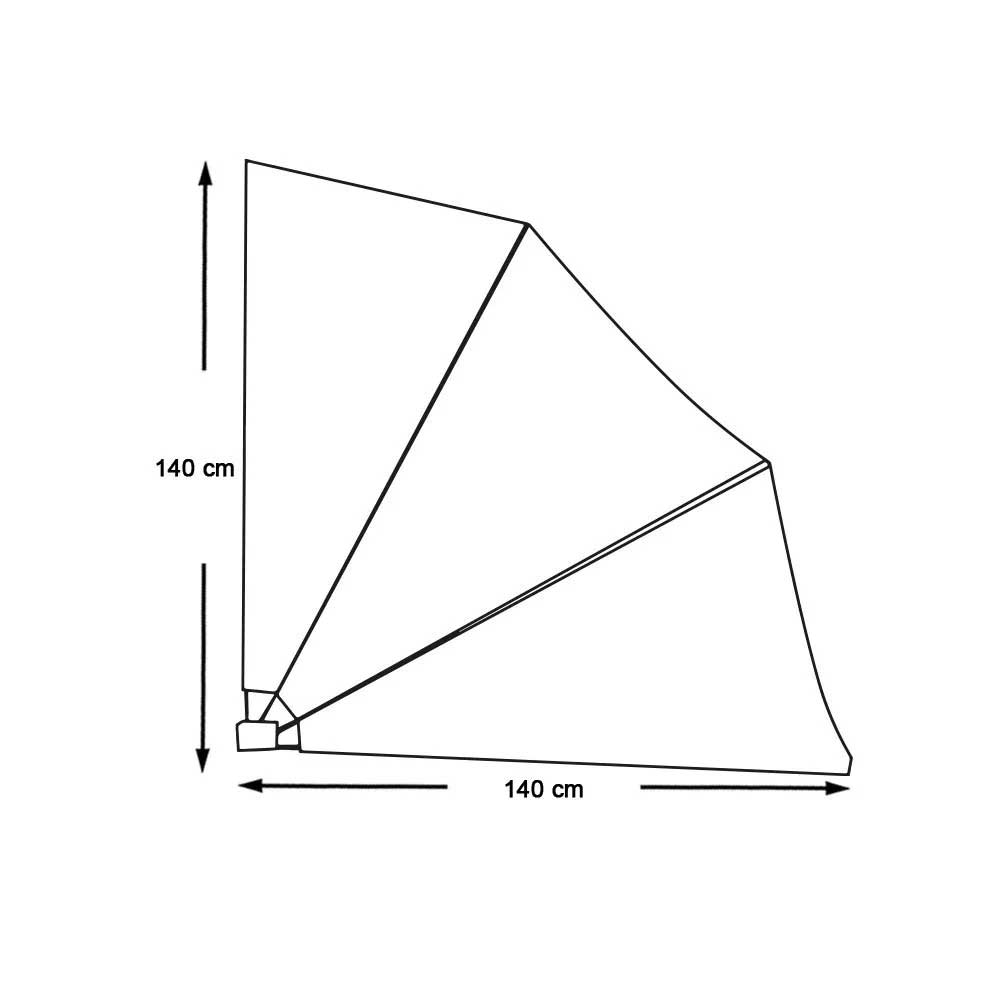 Lepezasta bočna tenda za balkon 140 x 140 cm – Diskretna zaštita od vetra, sunca i pogleda - pogled 5